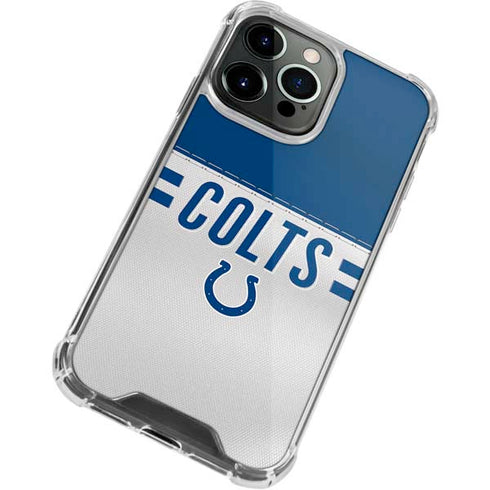 NFL Indianapolis Colts White Striped iPhone 15 Pro Clear Case